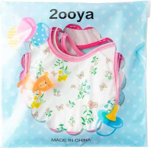 Vista 6 de 7 Piezas Baberos de Bebé de Algodón Impermeables con Cierre de Velcro Babero para Recién Nacido Recuerdo Regalo de Bebé para Babear Alimentación