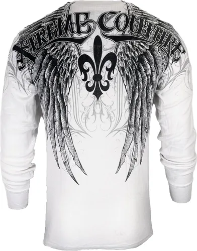 Vista 3 de Xtreme Couture by Affliction - Camisa térmica para hombre, color blanco, Blanco