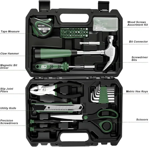 Vista 3 de Prostormer Kit de herramientas de 93 piezas, juego de herramientas básicas de reparación para el hogar con caja de almacenamiento, kit de caja
