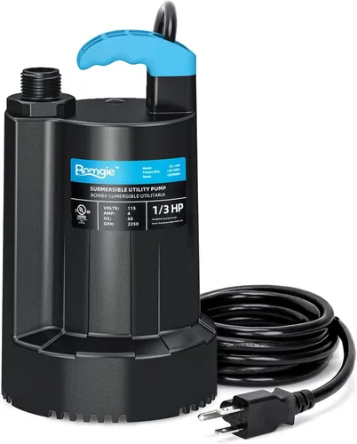 Vista 9 de 1/3 HP Bomba de Agua Sumergible Automática, Bomba de Sumidero Portátil Eléctrica de 2250GPH, Bomba de Utilidad para Eliminación de Agua de Alberca