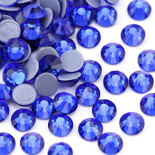 Vista 2 de Hot Fix - Diamantes de imitación de cristal con parte trasera plana, gemas de 0.189 in (20 ss, 1440 piezas, zafiro)