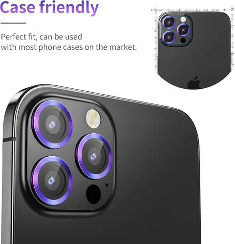 Vista 7 de 3+1 WSKEN para iPhone 13 Pro Max (6.7 pulgadas)iPhone 13 Pro (6.1 pulgadas) protector de lente de cámara, antiarañazos HD vidrio templado, protector