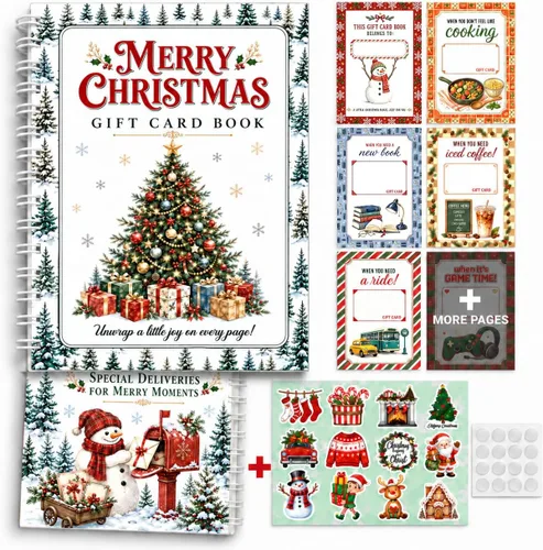Vista 15 de Libro de tarjetas de Navidad de regalo para adultos, regalo vintage de Papá Papá Noel de Navidad