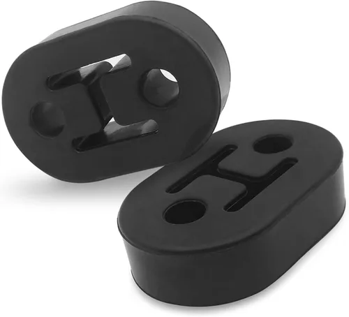 2 piezas de goma para suspensión de escape de 2 agujeros, diámetro universal de 0.47 pulgadas, soporte de soporte de silenciador, soporte aislante