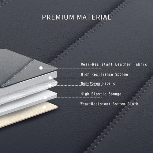 Vista 7 de Sanwom Fundas de cuero para asiento de automóvil, 2 piezas delanteras, fundas universales para asiento de vehículo, fundas impermeables para asiento