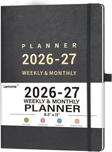Vista 21 de Agenda 2027 – Agenda semanal mensual 2027 con calcomanías Negro