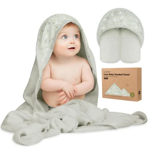 Vista 37 de KeaBabies Toalla de bebé con capucha para recién nacido - Viscosa derivada de bambú, toallas de baño grandes para bebé con capucha para niños