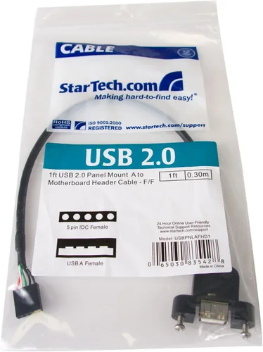 Vista 4 de StarTech.com 1 ft Panel Mount USB Cable - USB A to Motherboard Header Cable Adapter F/F - USB 2.0 internal Cable (USBPNLAFHD1)