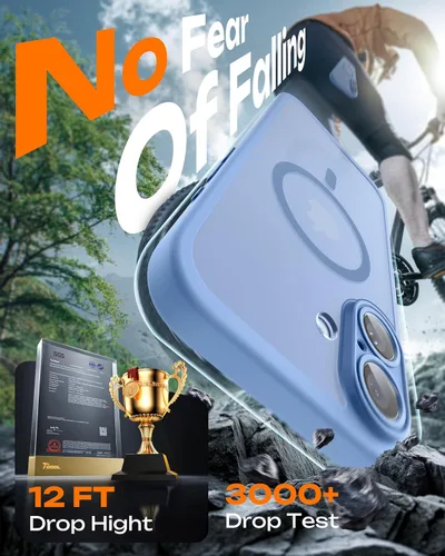 Vista 937 de TOCOL Funda para iPhone 11, compatible con Magsafe, protección completa de cámara, imanes integrados, protección contra caídas, funda translúcida