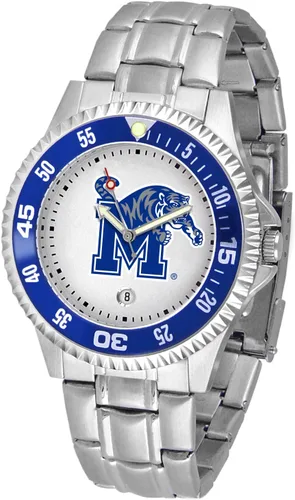 Vista 19 de SunTime Reloj de cuarzo de 1.575 in para hombre, correa de acero inoxidable de 0.787 in, esfera Gameday