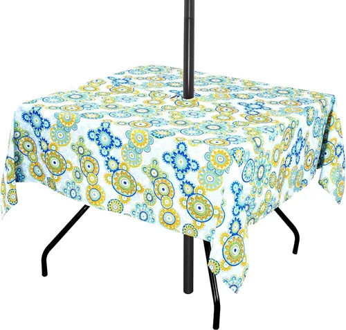 Vista 55 de Poise3EHome - Mantel impermeable antiderrames para exteriores e interiores, para camping, picnic, té de la tarde, asados, flores