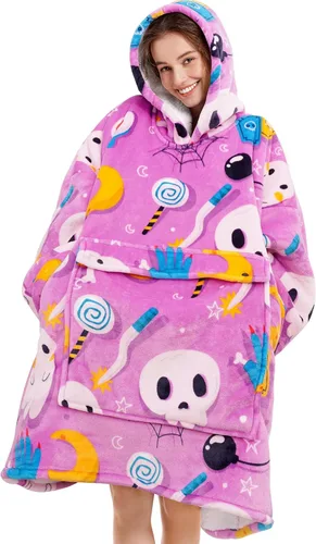 Vista 54 de Narecte Manta con Capucha Extra Grande y Acogedora, Manta con Capucha Usable para Adultos, Manta con Capucha Suave y con Capucha, Regalos