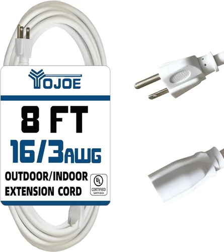 Vista 11 de YOJOE Cable de extensión para interiores y exteriores, calibre 16, SJTW, resistente, 15 pies, color verde, 3 clavijas 13A, resistente a