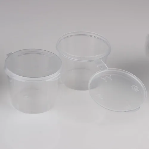 Vista 3 de WARMBUY Vasos desechables de plástico de 1 onza con tapas adjuntas para salsas, aderezos de ensalada, pinturas, 100