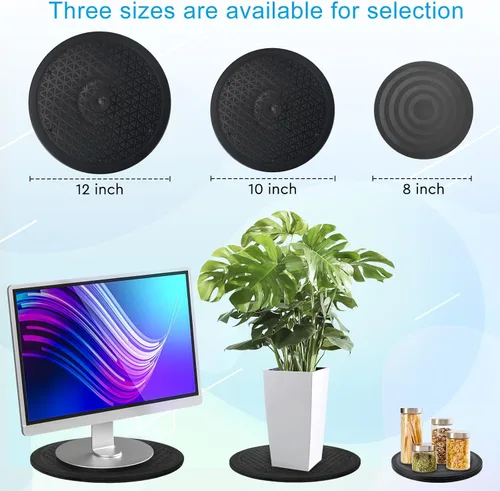 Vista 7 de Organizador de bandeja giratoria Lazy Susan de 10 pulgadas Eichzer, soporte giratorio resistente premium con rodamientos de bolas de acero