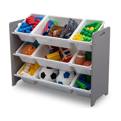 Vista 3 de Organizador Delta Children MySize 9 de juguetes, de plástico, gris