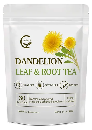 Té orgánico de hoja y raíz de diente de león, apoya la función renal y la digestión saludable, sin cafeína, 30 bolsas de té