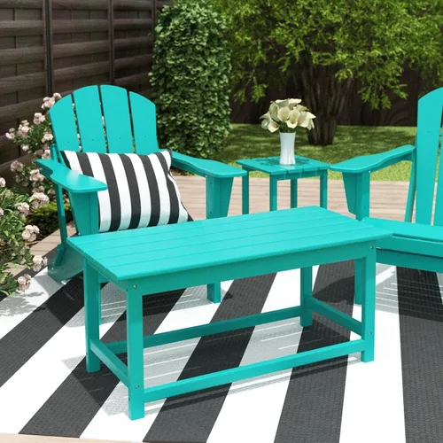 Vista 17 de Costaelm Mesas Laterales Cuadradas para Exteriores, Mesas de Patio Adirondack para Exteriores, Mesa Lateral de Patio de HDPE Resistente a