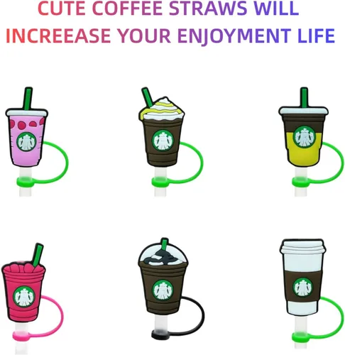 Vista 8 de Silicone Straw Cover Cap for Stanley Cup, Straw Topper Compatible with 8mm 20&30 Oz Stanley Tumbler, Dust-Proof Reusable Tips Lids