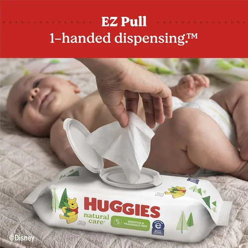 Vista 6 de Huggies Natural Care Sensitive Toallitas para bebé, sin perfume, 6 paquetes de recambio, 1008 toallitas
