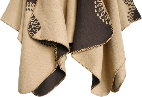 Vista 168 de Urban CoCo Poncho de colores para mujer, chal con frente abierto, color en bloques