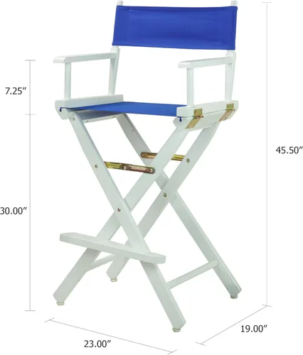 Vista 47 de Casual Home - Silla de director de 24.0 in, marco negro, con lona azul marino, altura de mostrador