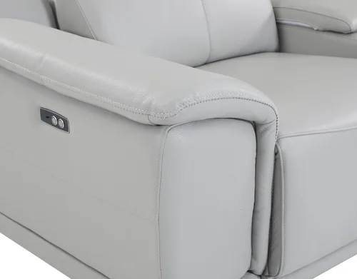 Vista 227 de BlackJack Furniture Venice - Sofá modular de cuero italiano de grano superior de 5 piezas con 3 reclinables eléctricos, reposacabezas ajustable
