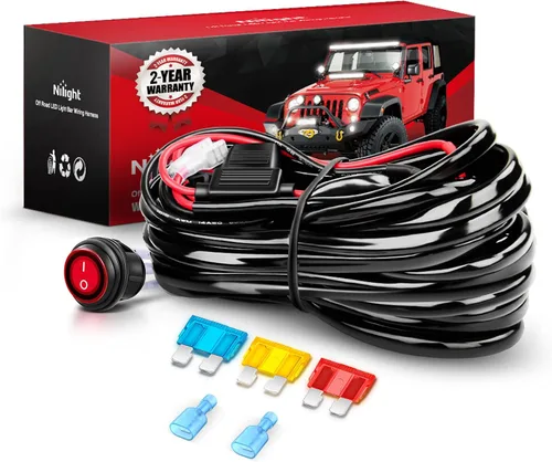Vista 18 de Nilight Kit de arnés de cableado de barra de luz LED de cobre, 1 cable de 12 AWG resistente 12 V, interruptor de encendido y apagado, fusible