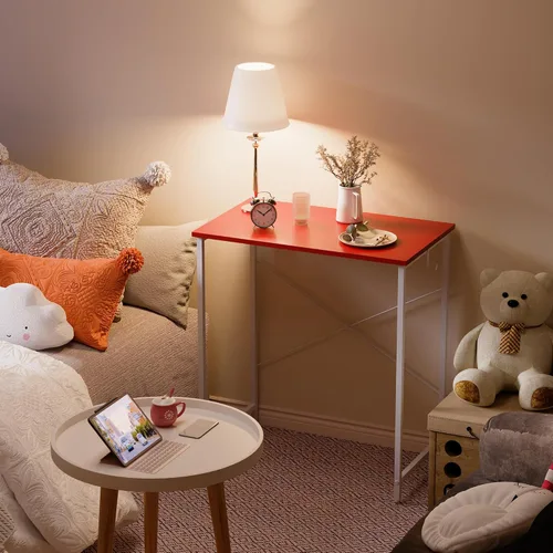 Vista 82 de Pamray - Escritorio de computadora de 32 pulgadas para espacios pequeños con bolsa de almacenamiento, escritorio de trabajo de oficina en casa