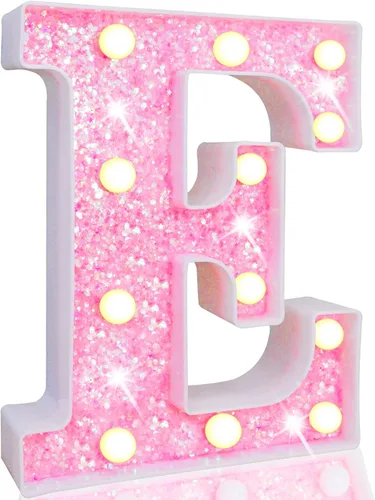 Vista 72 de Pooqla Luces de números de marquesina, números de luz rosa para niñas de 10.º cumpleaños, funciona con pilas, luz nocturna de número con purpurina