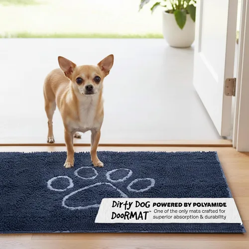 Vista 46 de Dog Gone Smart Dirty Dog Doormat - Tapete de secado rápido con respaldo súper adherente para pisos limpios - Tapete súper absorbente y lavable a