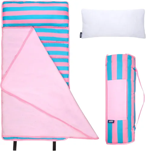 Vista 8 de Wildkin Tapete de microfibra para siesta de 43 pulgadas con almohada reutilizable para niños y niñas, ideal para guardería y preescolar, tapete