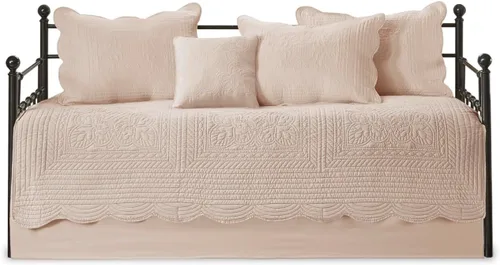 Vista 9 de Madison Park - Juego de cubrecama para día - Cobertura de moda con acolchado de damasco y bordes festoneados, ropa de cama de lujo para todas