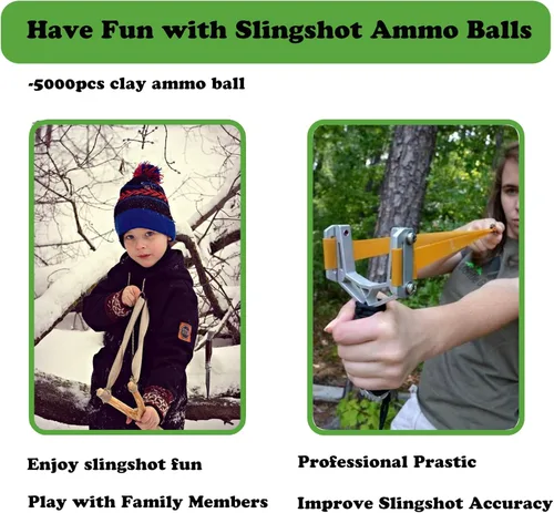 Vista 6 de Slingshot munición 3/8 pulgadas, arcilla biodegradable Sling Shot munición bola de 0.354 in - 0.394 in para caza y práctica