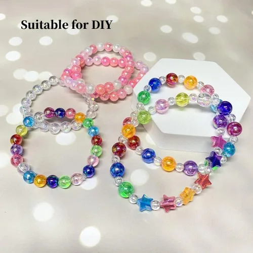 Vista 6 de 2000 cuentas redondas acrílicas de 0.157 pulgadas (0.157 in), cuentas espaciadoras de colores AB con agujero para bricolaje, pulseras, collares