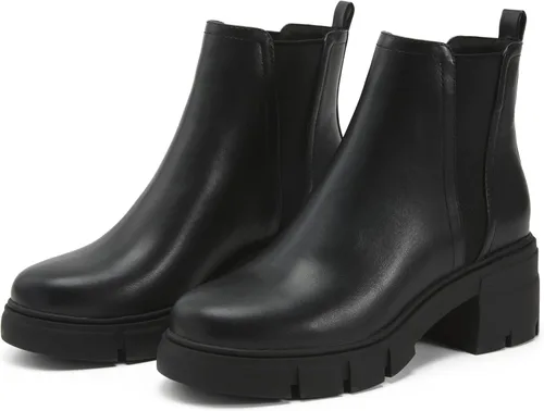 Vista 6 de REDTOP Botas Chelsea para mujer con tacón grueso elástico, plataforma con suela de lengüeta