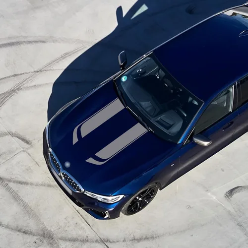 Vista 5 de TOMALL Calcomanía de rayas para capó de automóvil de 33 x 5.7 pulgadas para automóvil, carreras de automóviles, deportes, rayas laterales, falda