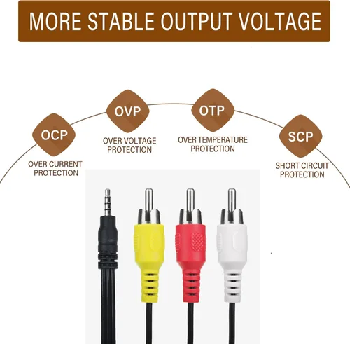 Vista 3 de Digipartspower AV A/V Audio Video TV Cable/Cable para DYNEX Reproductor de DVD portátil DX-P7DVD11