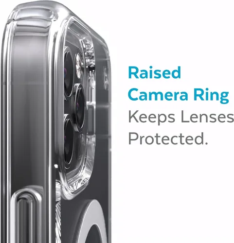 Vista 6 de Speck Funda transparente para iPhone 12, protección contra caídas para teléfonos iPhone 12 Pro y iPhone 12, diseñada para MagSafe, antiamarilamiento
