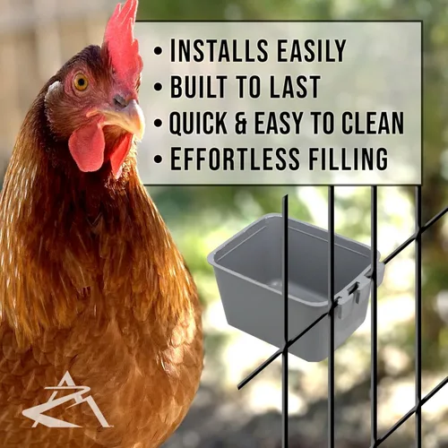 Vista 5 de The ROP Shop Paquete de 12 tazas de jaula grises para pollos, perros, faisanes, conejos y agua
