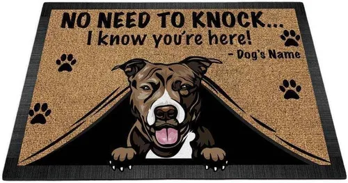 Vista 18 de Felpudo personalizado Peeking Dog Labrador No Need to Knock I Konw You're Here 23.6 x 15.7 pulgadas