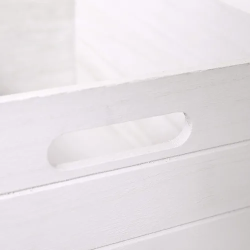 Vista 7 de Cajas modernas de madera blanca para almacenamiento, cajas decorativas rústicas, juego de 3 cajas de almacenamiento de madera extra grandes