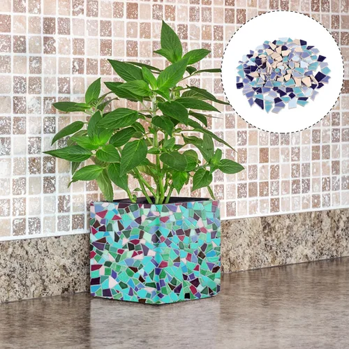 Vista 7 de VILLCASE Mosaico de cerámica blanco Backsplash Azulejo blanco Marco de imagen blanco Mosaico esmaltado Surtido de mosaico irregular Azulejos