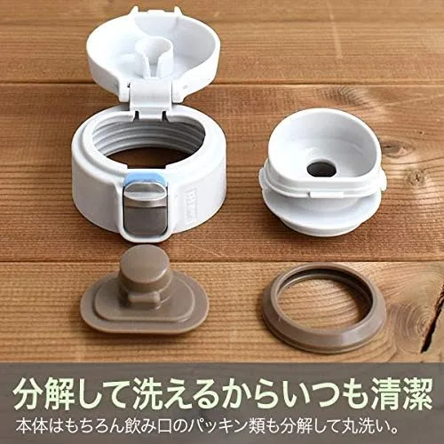 Vista 6 de Tiger Botella termo MMJ-A482AJ TIGER - Botella de 162 onzas líquidas 162fl oz Sahara One-Touch ligera azul marino