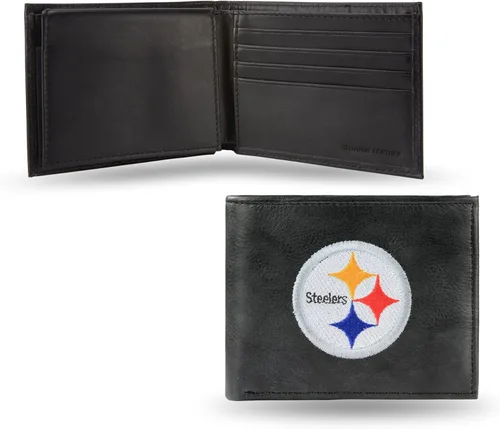 Vista 34 de Rico Industries Billetera de cuero bordada para hombre de la NFL