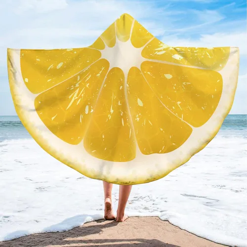 Vista 13 de Toalla de playa con capucha de gran tamaño con botón de 59 x 79 pulgadas, manta de microfibra extra grande para adultos, divertida fruta, media