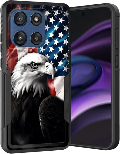 Vista 260 de para Moto G Play 4G 2024, funda de dos capas híbrida resistente y a prueba de golpes, PC duro + silicona suave protectora para Motorola Moto G Play