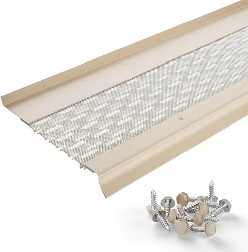 Vista 22 de Micromesh 5 pulgadas Gutter Guards Leaf Protection, 1 Pies Paquete de muestra Bronce oscuro, Malla de acero inoxidable, Cubiertas de canalón