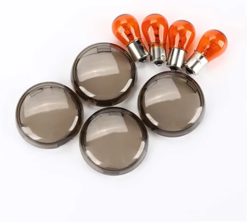 Vista 9 de ZYTC Kit de lente de señal de giro para motocicleta, lente ámbar 4 unids para Harley Touring Softail Dyna Sportsters 2002-2013