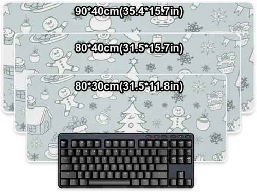 Vista 2 de Retro Christmas Snowmen Mouse Pad Large Gaming Mousepad with Non- Slip Rubber Base Smooth Face Gaming Mouse Mat Deskmat for Desk Pretty Office